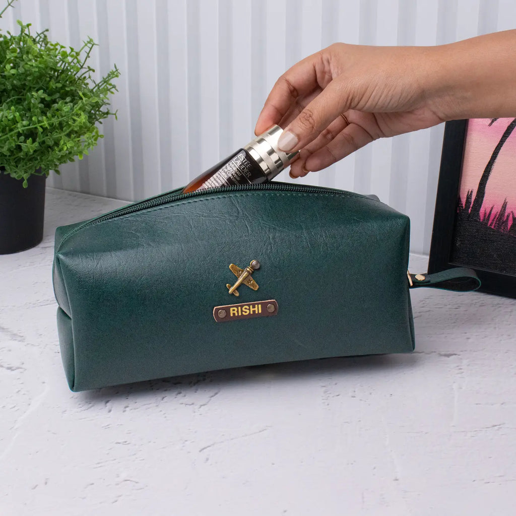 PERSONALISED MINI TRAVEL POUCH - GREEN