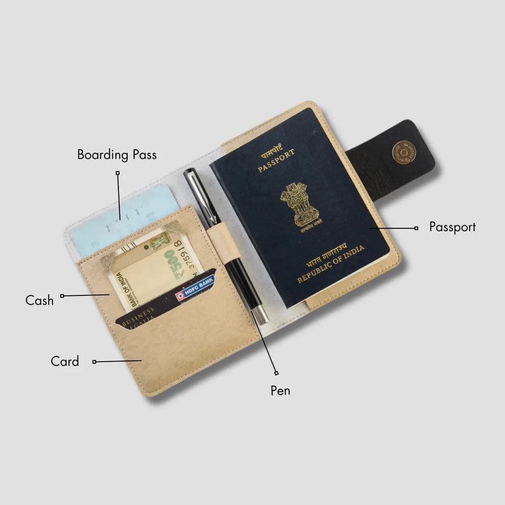 PERSONALISED MINI TRAVEL WALLET - BEIGE