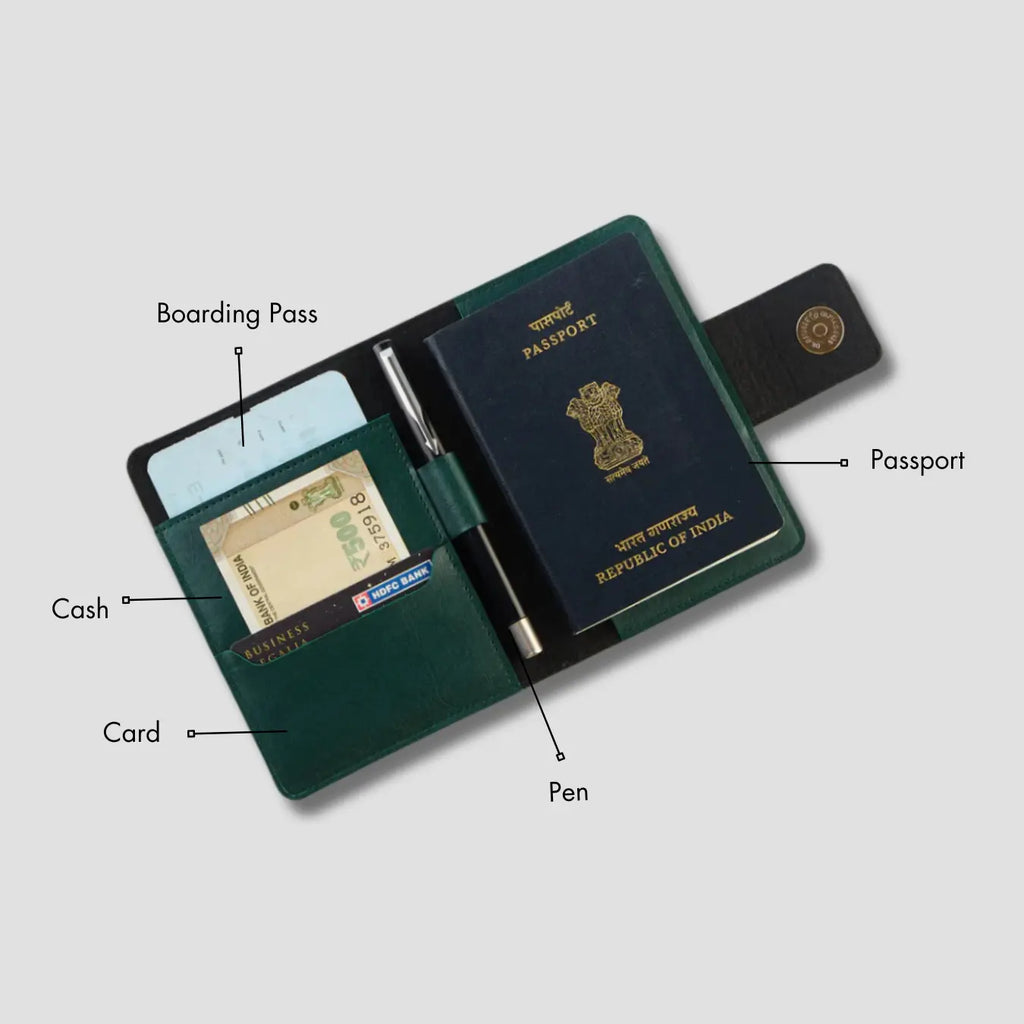 PERSONALISED MINI TRAVEL WALLET - GREEN