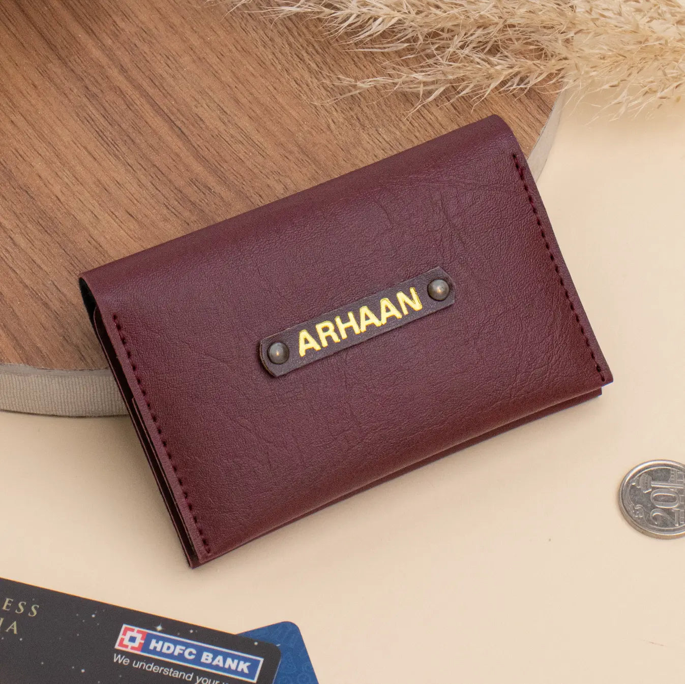 PERSONALISED MINI WALLET - MAROON
