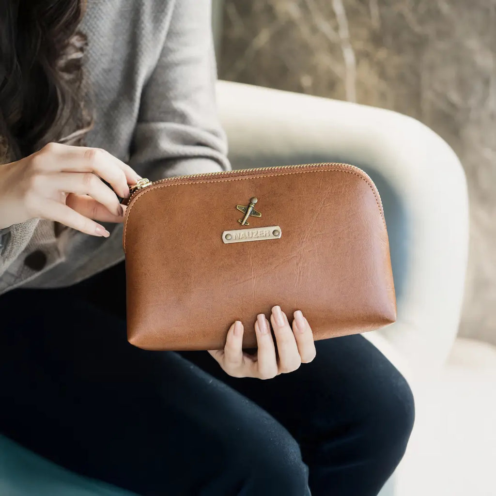 PERSONALISED MULTIPURPOSE POUCH - TAN