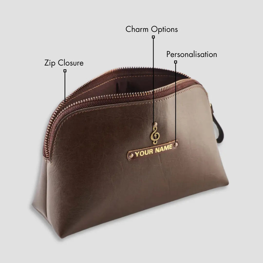 PERSONALISED MULTIPURPOSE POUCH - BROWN