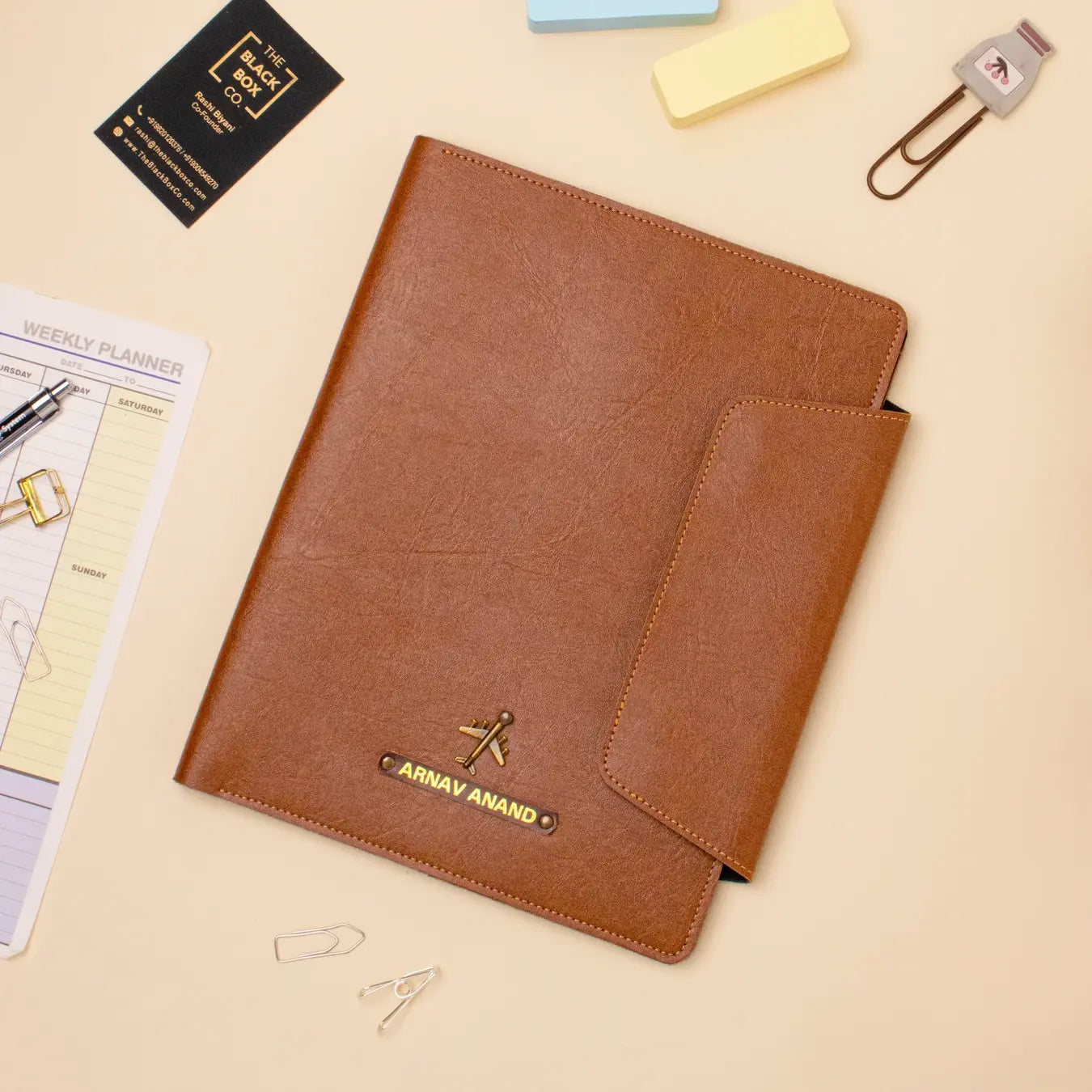 PERSONALISED OFFICE FOLDER - TAN