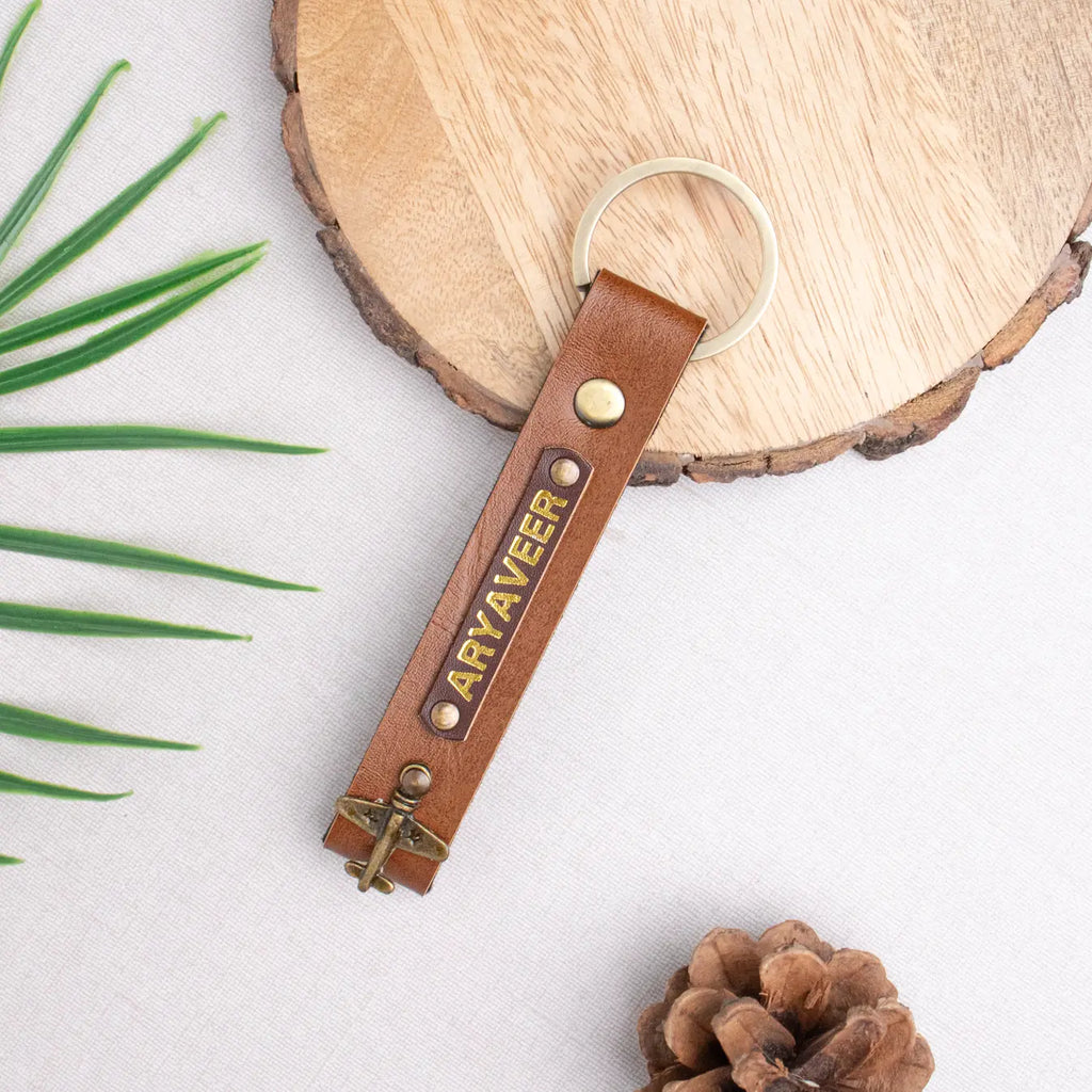 PERSONALISED KEYCHAIN - TAN