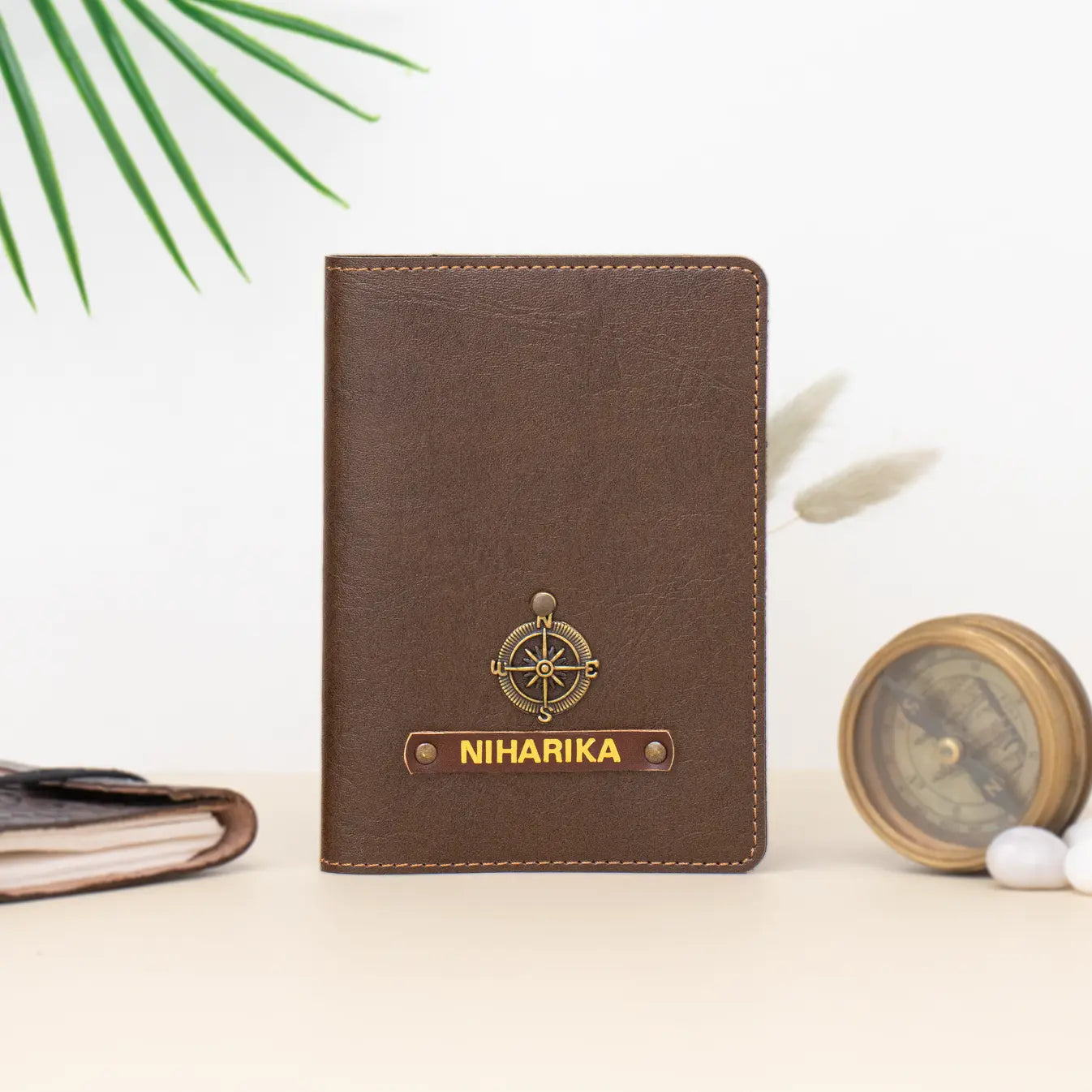 PERSONALISED PASSPORT COVER - BROWN