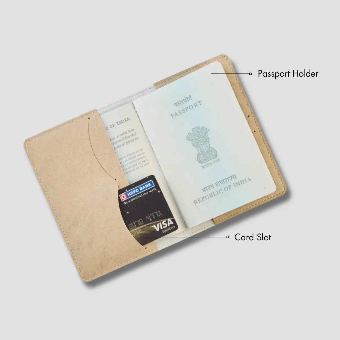 PERSONALISED PASSPORT COVER - BEIGE