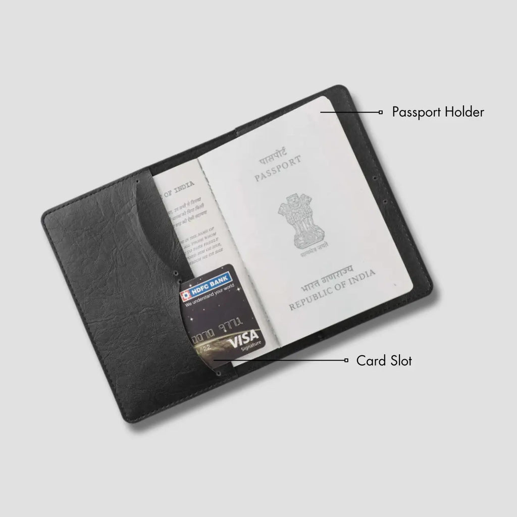 PERSONALISED PASSPORT COVER - BLACK