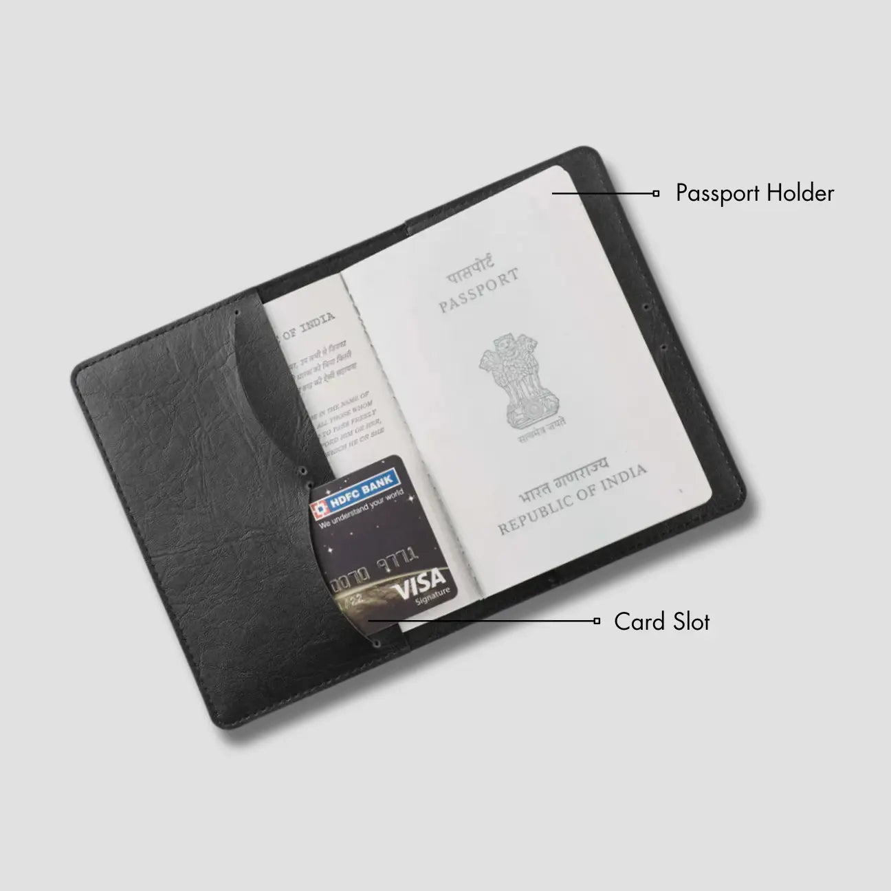 PERSONALISED PASSPORT COVER - BLACK