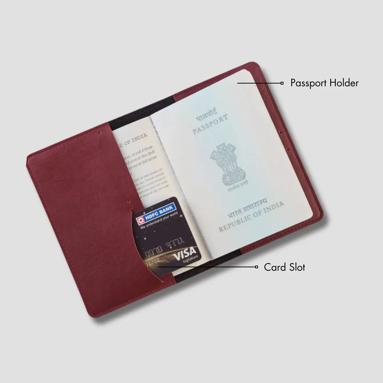 PERSONALISED PASSPORT COVER - MAROON