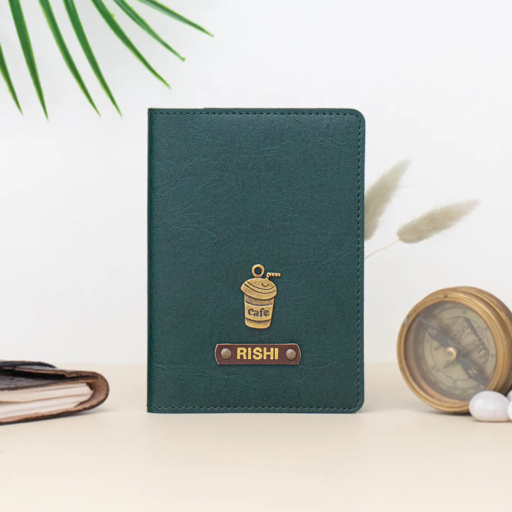 PERSONALISED PASSPORT COVER - GREEN