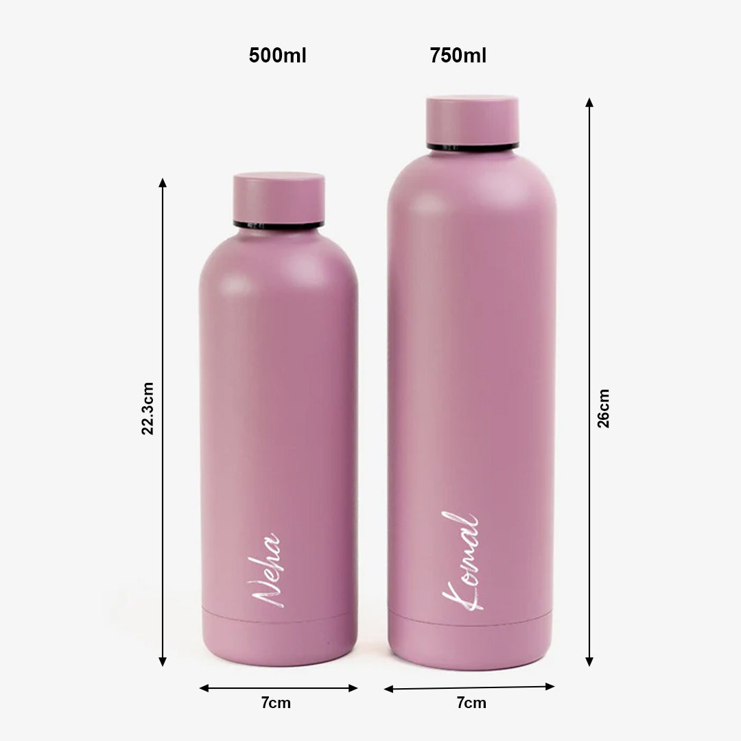 Personalised Water Bottle - Misty Rose
