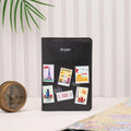 PERSONALISED PRINTED PASSPORT COVER - TRAVEL STAMP - BLACK