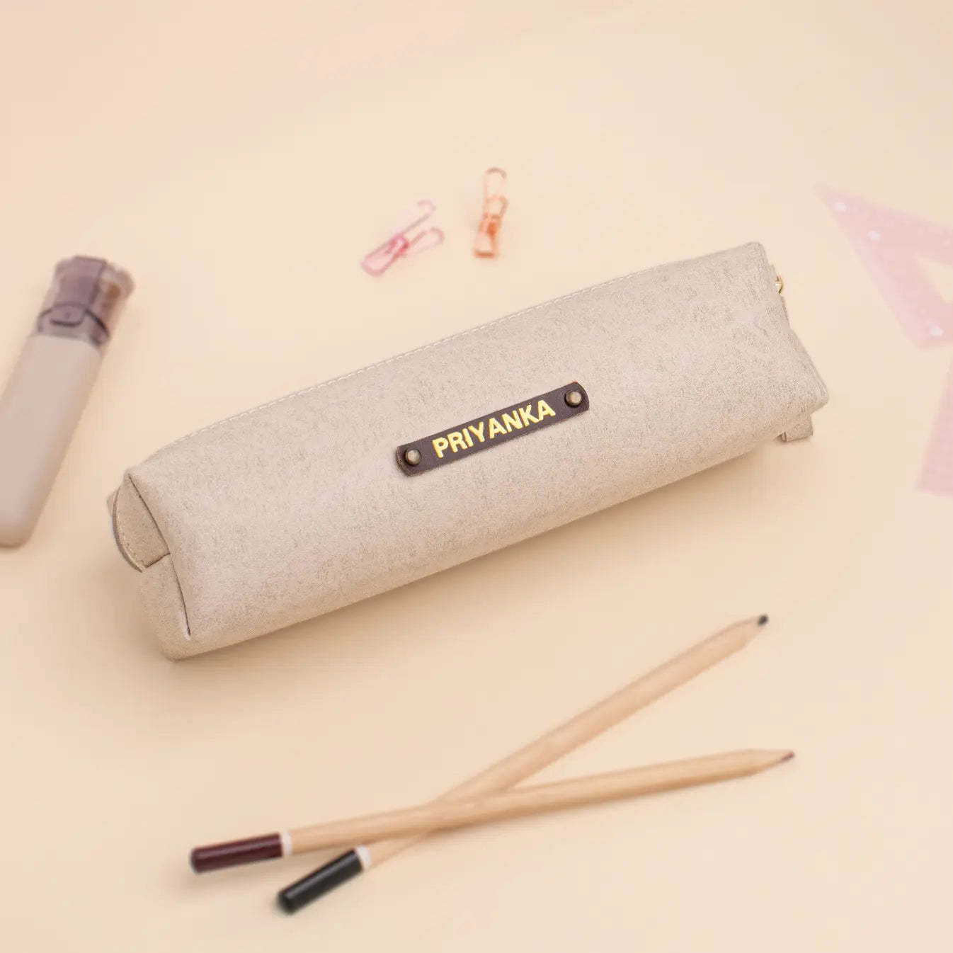 PERSONALISED STATIONERY POUCH - BEIGE