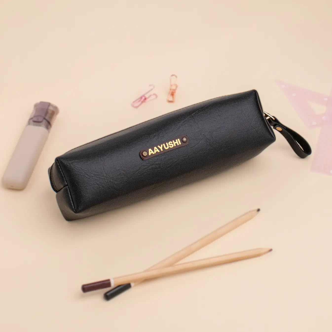 PERSONALISED STATIONERY POUCH - BLACK