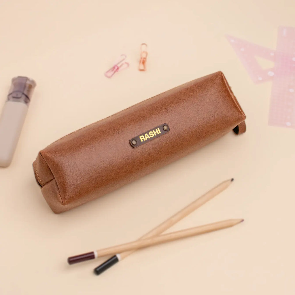 PERSONALISED STATIONERY POUCH - TAN
