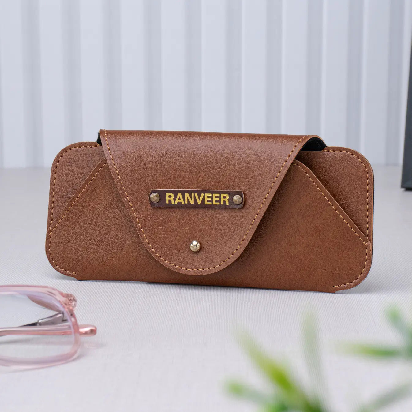 PERSONALISED SUNGLASS CASE - TAN