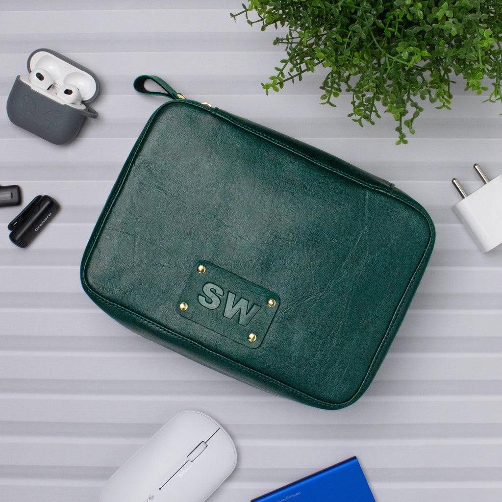 PERSONALISED TECH ORGANISER - GREEN