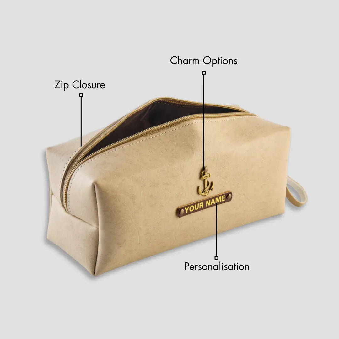 PERSONALISED TRAVEL POUCH - BEIGE