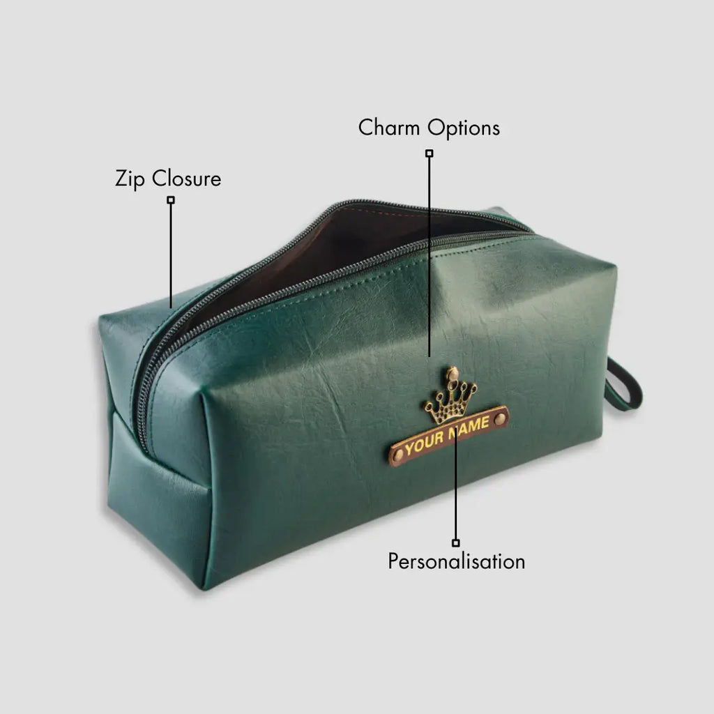 PERSONALISED TRAVEL POUCH - GREEN