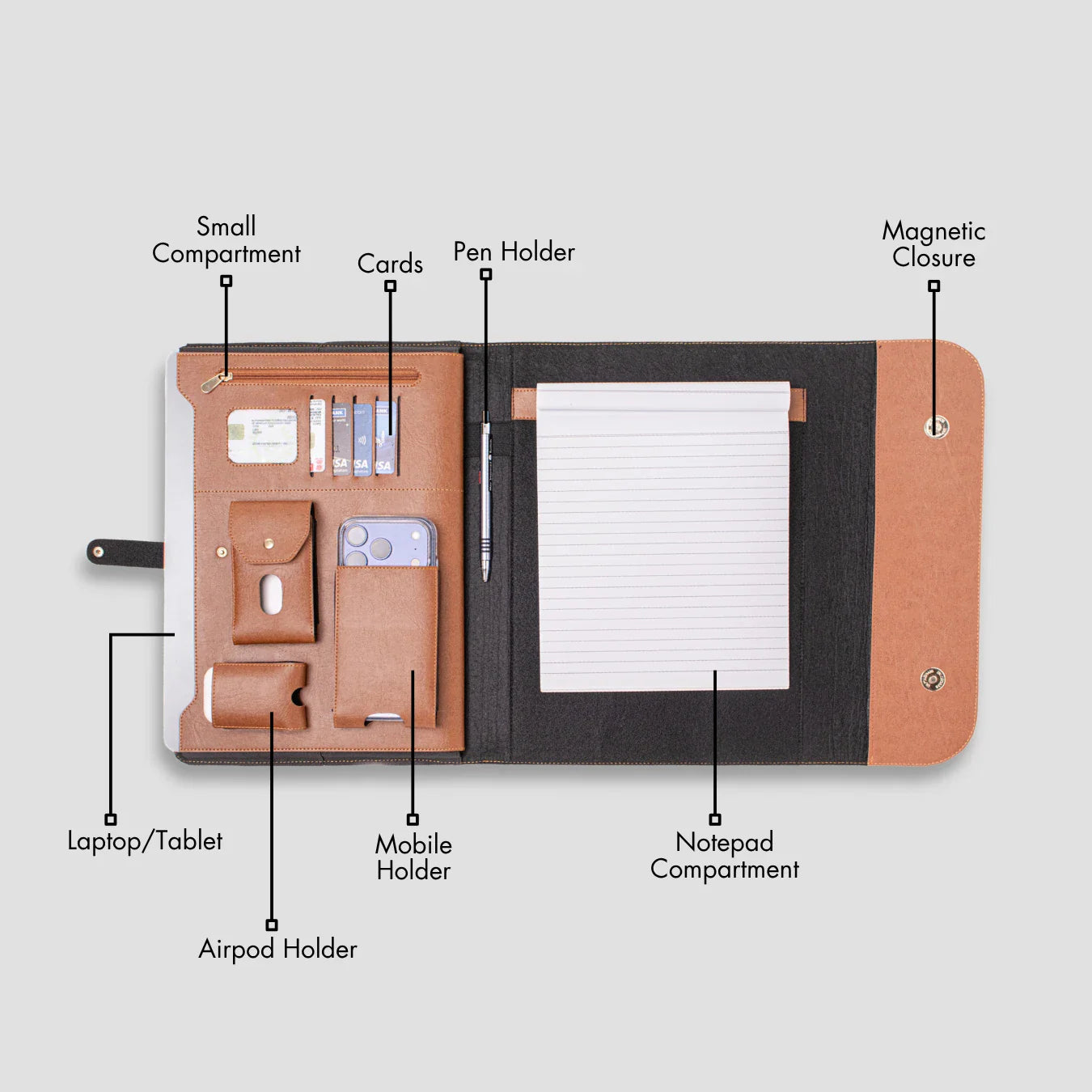PERSONALISED ULTIMATE OFFICE ORGANISER - TAN