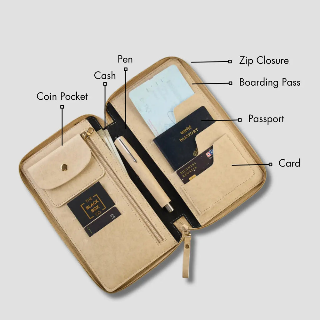 PERSONALISED ZIPPERED TRAVEL CASE - BEIGE