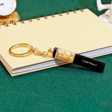 Black & Gold Personalized Pen & Key Chain Set - www.giftlift.in