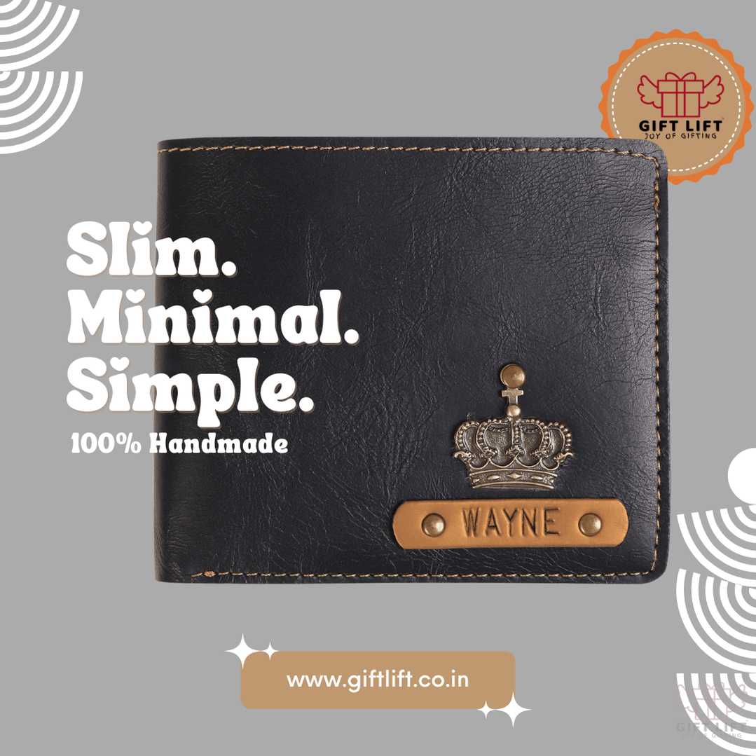 Black Mens Wallet with Coin Pocket