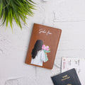 PERSONALISED PRINTED PASSPORT COVER - BLOOM - TAN