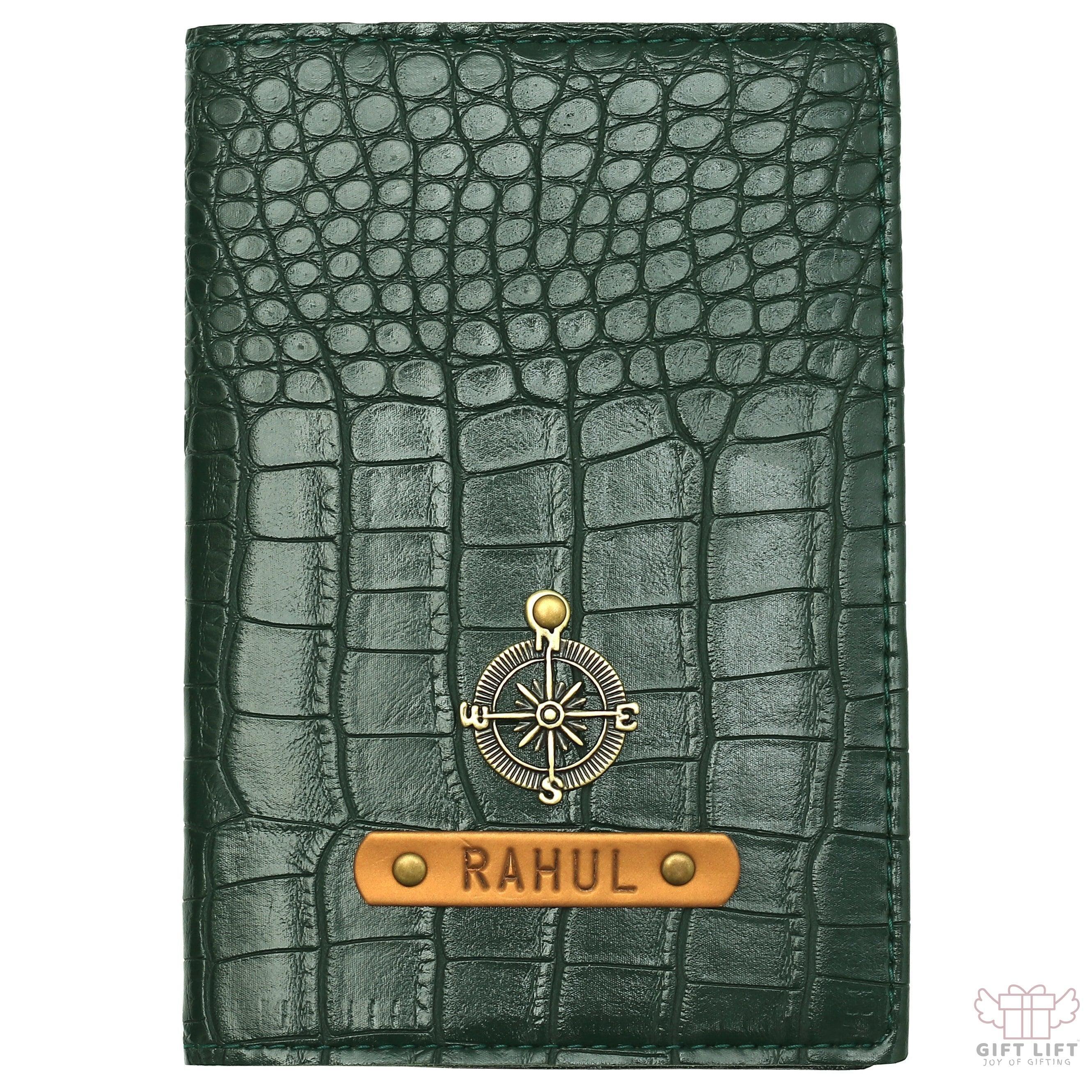 Bottle Green Vegan Executive Leather Passport Wallet