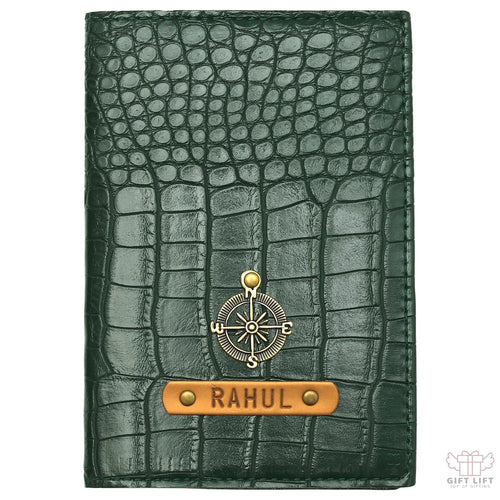 Bottle Green Vegan Executive Leather Passport Wallet