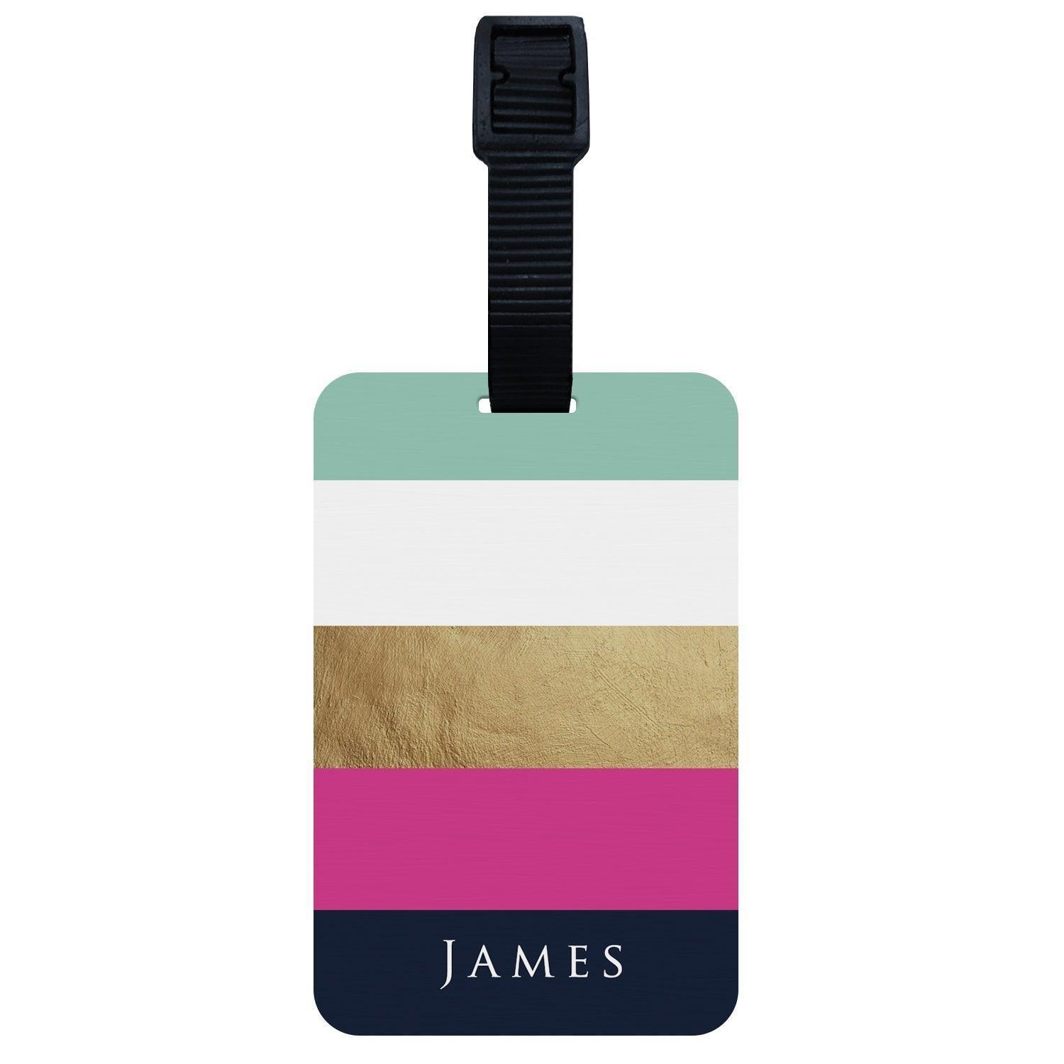 Bright Heues & Faux Gold Custom Luggage Tag - Gift Lift