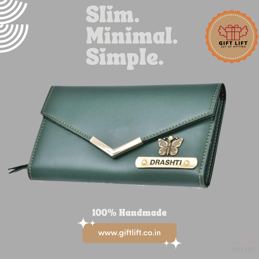 Couple Gift Lift Combo 1 Lady Wallet + Men's Wallet  - Sage Green - www.giftlift.in