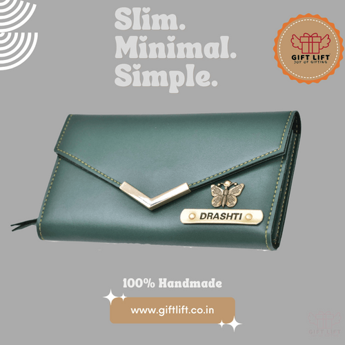 Couple Gift Lift Combo 1 Lady Wallet + Men's Wallet  - Sage Green - www.giftlift.in