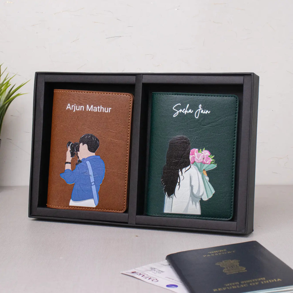 COUPLE PRINTED PASSPORT COVER