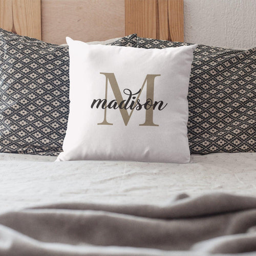 Custom Elegant Monogram Name Stylish Cushion Cover - Gift Lift