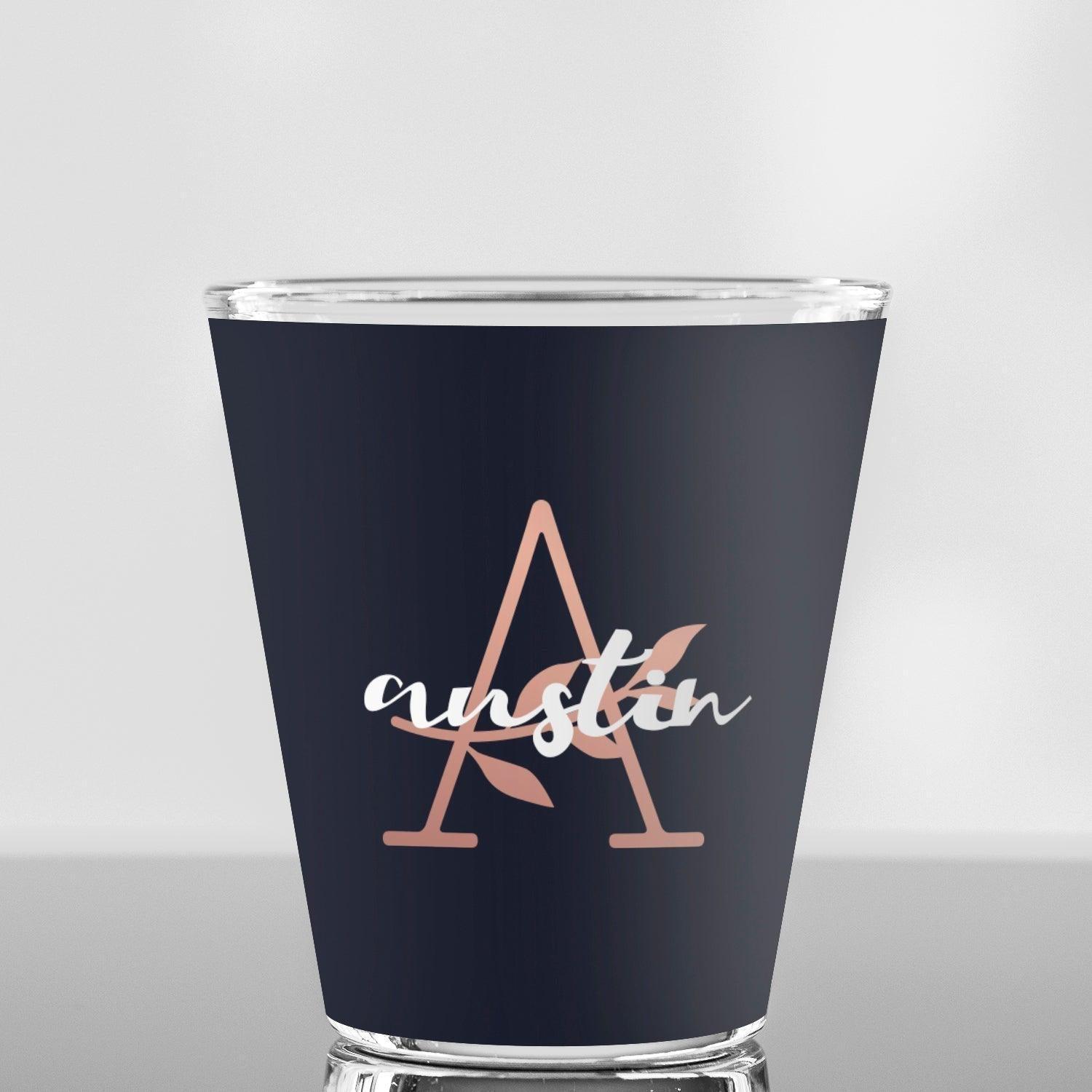Custom Floral Initial With Name Shot Glass - Gift Lift