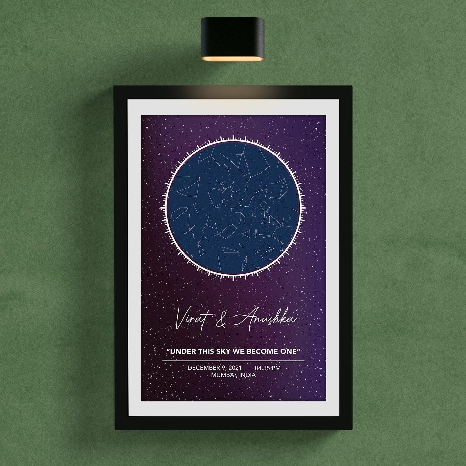Custom Skymap Wall Frame | Personalised Gift - Gift Lift
