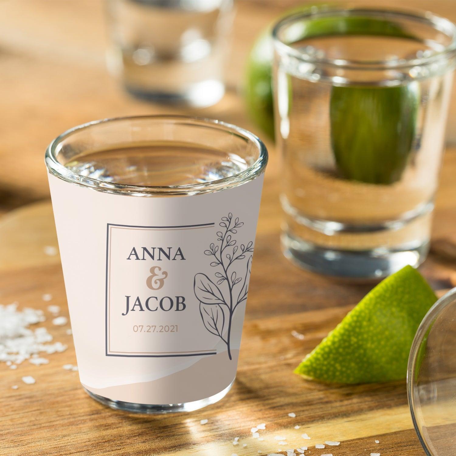 Custom Wedding Monogram Shot Glass - Gift Lift