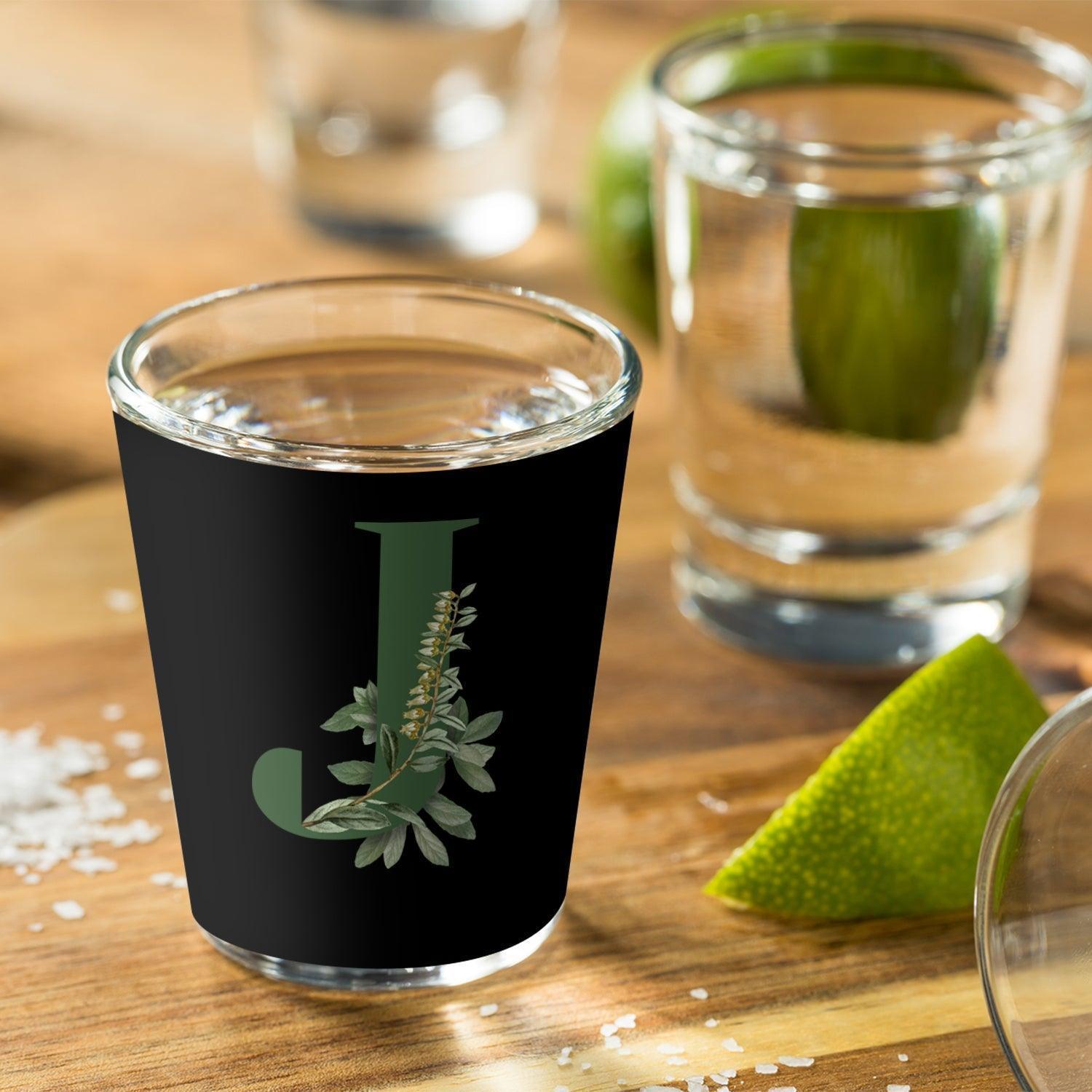 Custom Your Botanical Initial Shot Glass - Gift Lift
