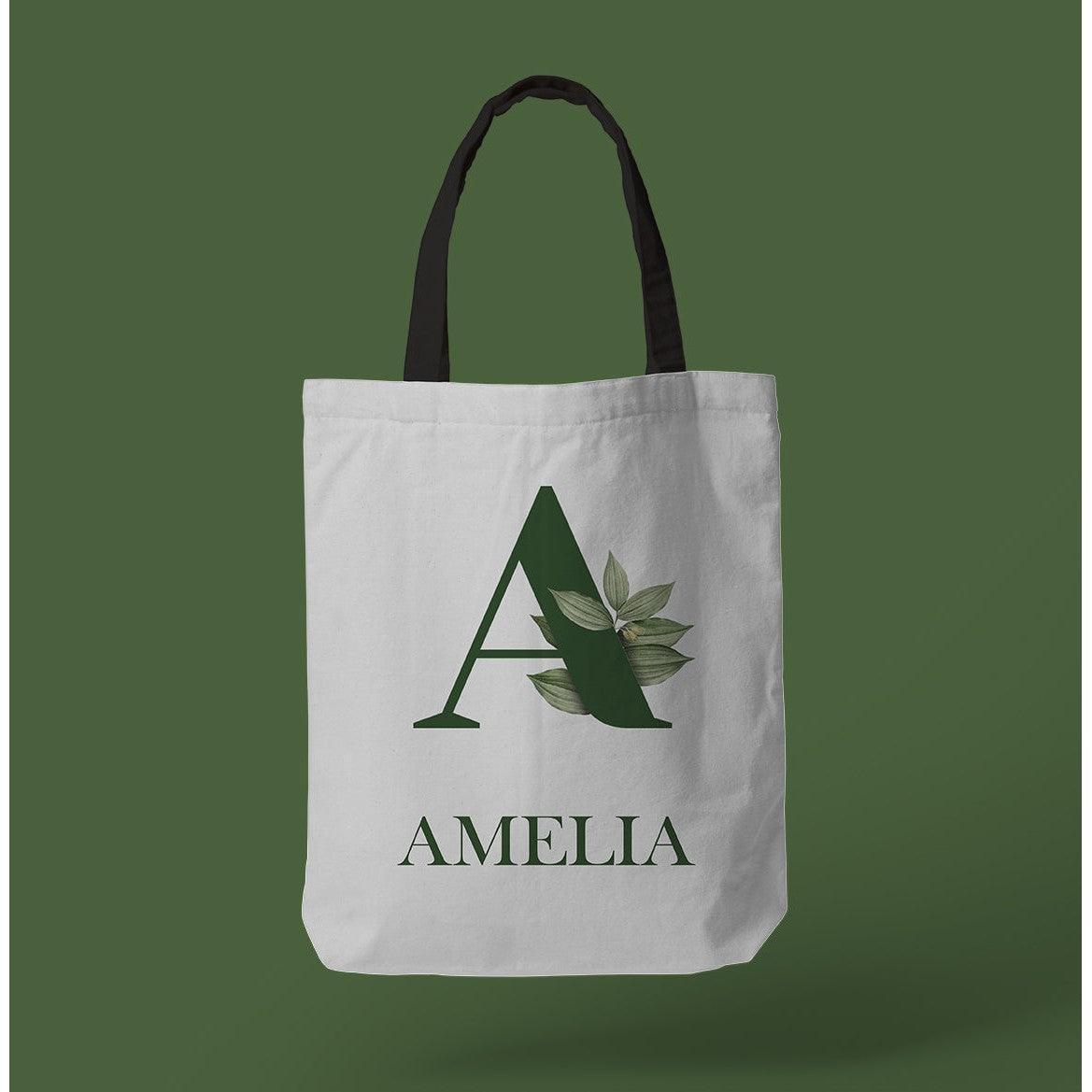 Customised Botanical Art Style Monogram Tote Bag - Gift Lift