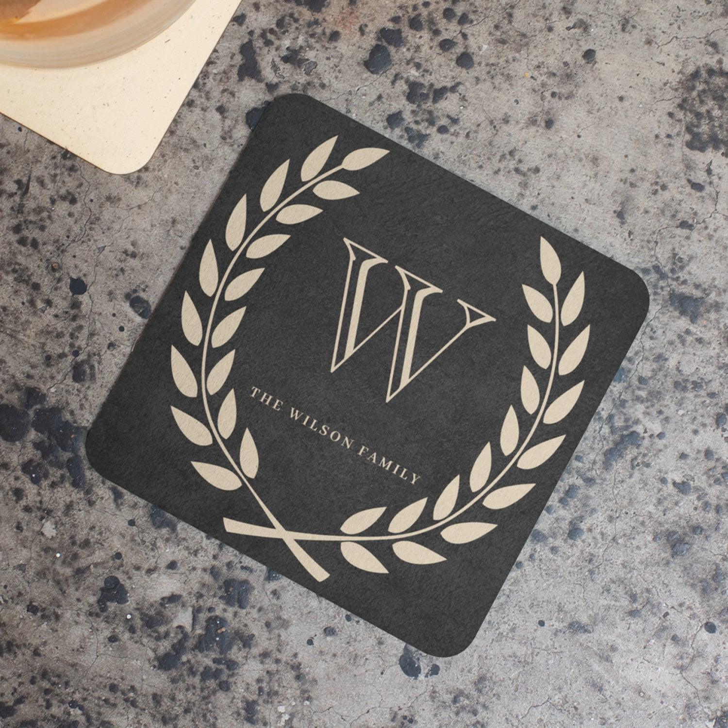 Customised Chalkboard Monogram Coaster Set Of 2 - Gift Lift
