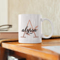 Customised Floral Initial Name Coffee Mug - Gift Lift
