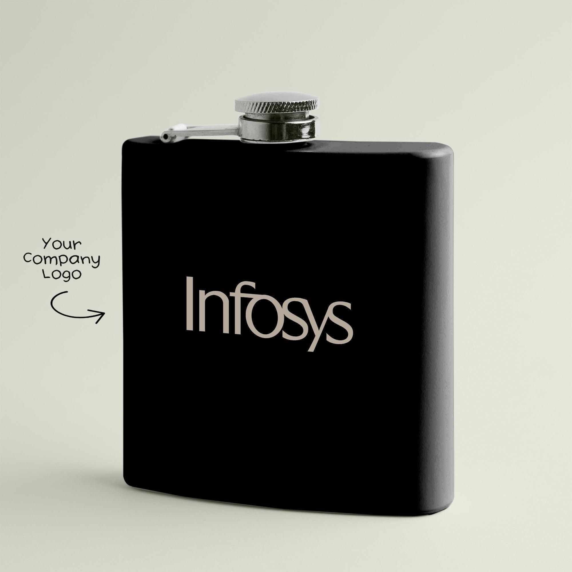 Customised Hip Flask With Company Logo - Gift Lift