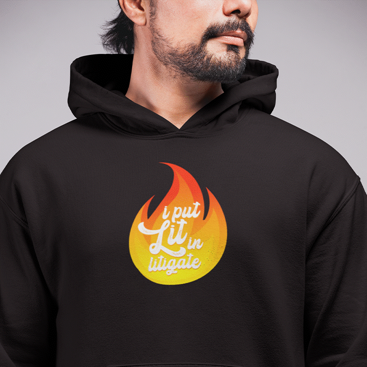 Customised Hoodie for Advocate | Lit In Litigate | Personalised Gift For Advocate and Lawyer - Gift Lift