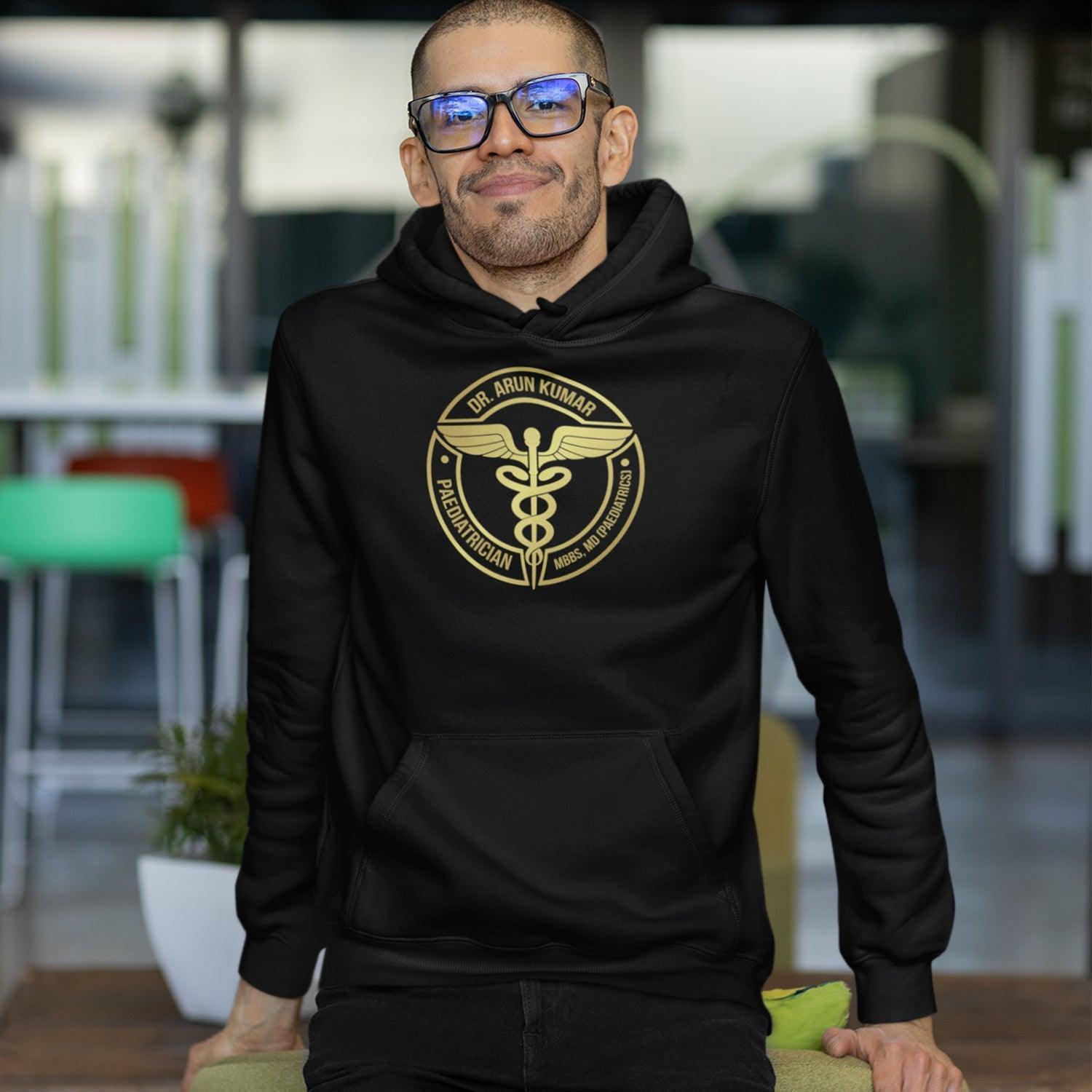 Customised Hoodie for Doctors | Golden Medical Logo (Unisex) | Personalised Gift For Doctors - Gift Lift