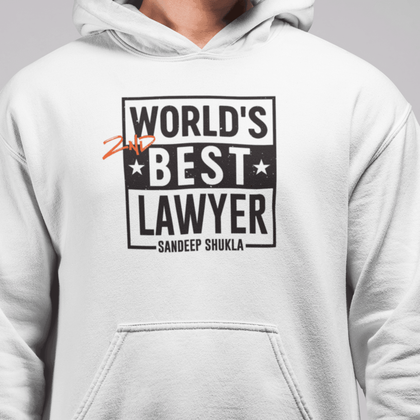 Customised Hoodie for Lawyer | Hoodie - World's 2nd Best Lawyer | Personalised Gift For Lawyer and Advocate - Gift Lift