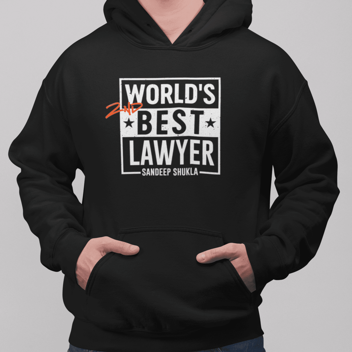 Customised Hoodie for Lawyer | Hoodie - World's 2nd Best Lawyer | Personalised Gift For Lawyer and Advocate - Gift Lift