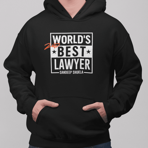 Customised Hoodie for Lawyer | Hoodie - World's 2nd Best Lawyer | Personalised Gift For Lawyer and Advocate - Gift Lift