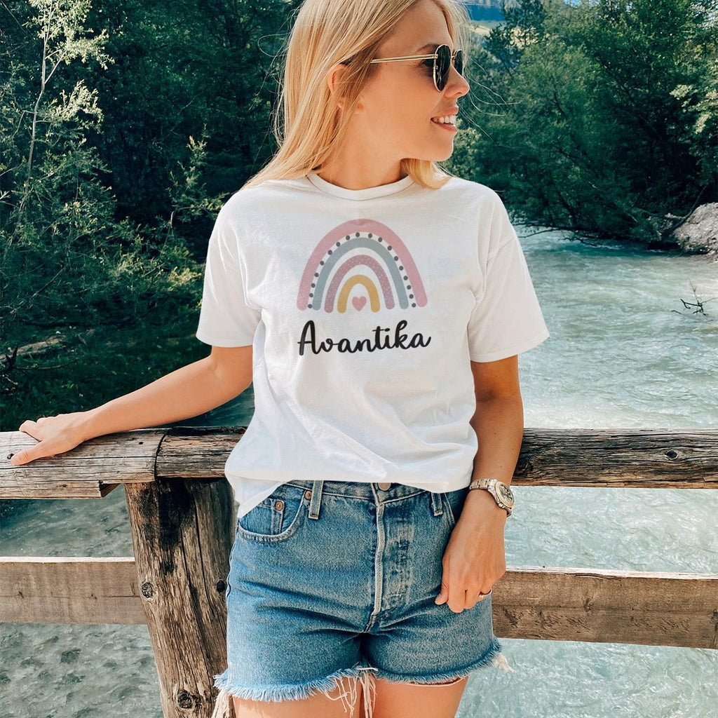 Customize Rainbow Art Unisex Round Neck T-Shirt - Gift Lift