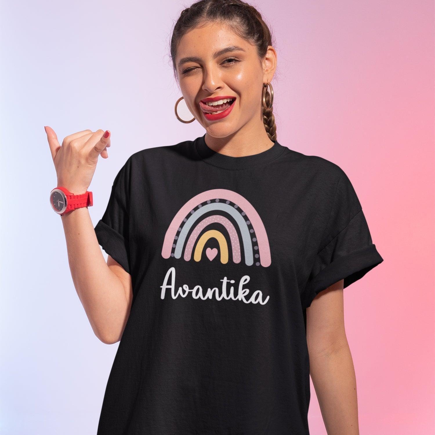 Customize Rainbow Art Unisex Round Neck T-Shirt - Gift Lift